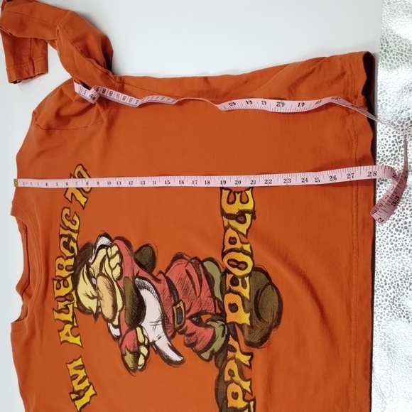 Disney women's Large rust color grumpy long sleeve tee allergic to happy people - Picture 9 of 9